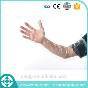 Disposable long sleeve pe pet glove