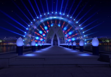 Outdoor Water Screen Projection Fountain