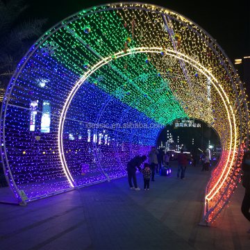 Programmable Rainbow Christmas Light Tunnel for Zoo Park Garden Displays