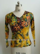 Ladies Printed Cashmere Sweater