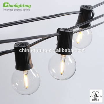 Holiday Lighting Outlet Commercial Grade LED Patio Light Strings 15 Hanging Sockets