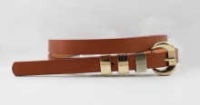 2015 new design fashion belts for lady skinny PU belts with fashion buckles and rings