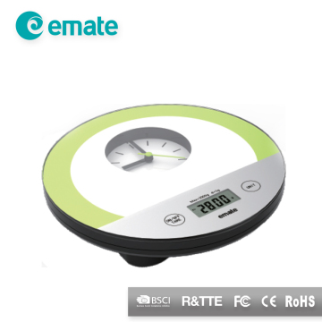 Multi function digital scale with clock, weighing scale, time scale