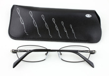 Slim Glasses Quality Men and Women Metal Eyewear Stainless Reading Glasses with Case