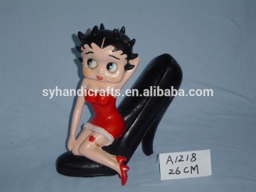 polyresin Betty Boop Red Shoe Betty Decoration, made in china