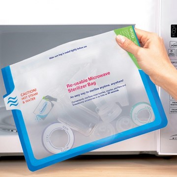customized microwave steam sterilization bag with steam vent