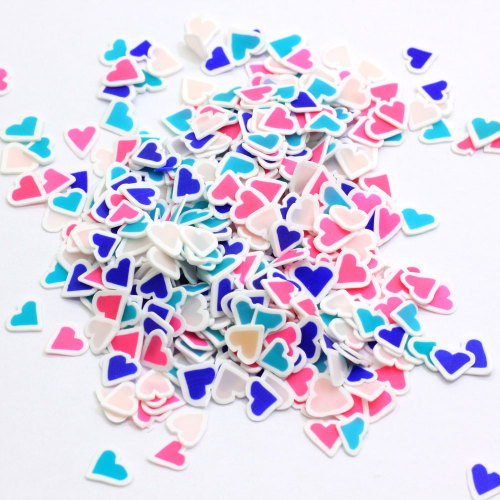 Günstige Großhandel 5 * 6mm herzförmige Polymer Clay Slice für Körperteile Zubehör DIY Charms