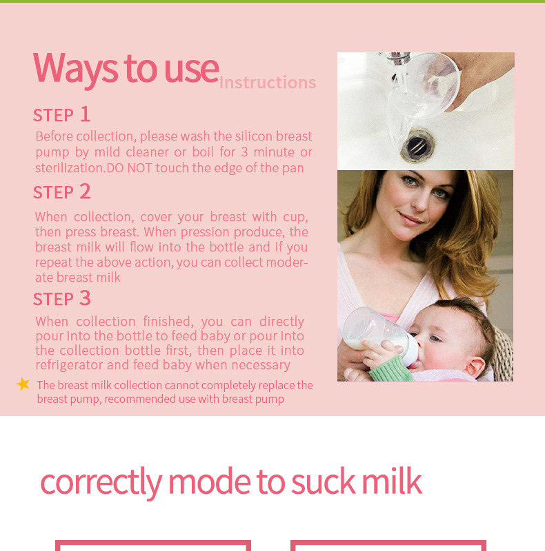 Baby Breastfeeding Silicone Milk Collector Hand Use Breast Pump Manual Breastpump