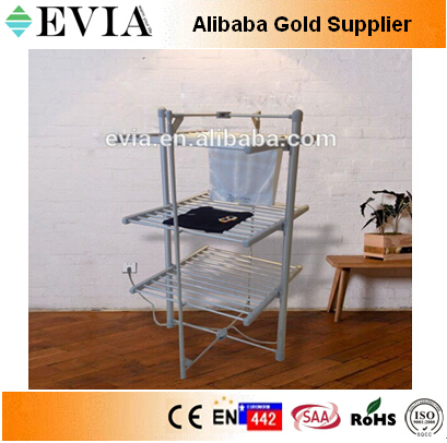 Folding 3 tiers Electric heated balcony clothes drying rack