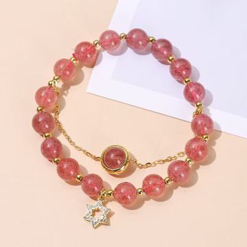 3A Natural Strawberry Quartz Lucky Beads Bracelet