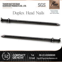 Polished Bright nail with two heads from china tianjin factory