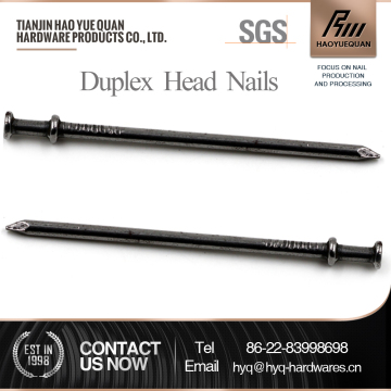 Polished Bright nail with two heads from china tianjin factory