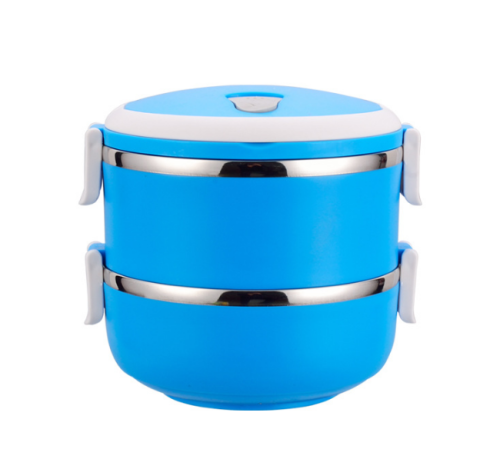 Two Layer Colorful Stainless Steel Round Lunch Box