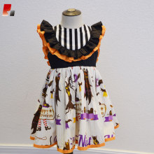 Girls black and orange pumpkin print Halloween dress