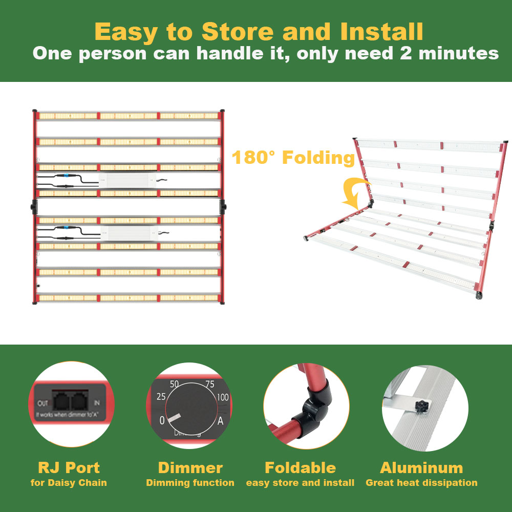 Dimmer ile yükseltilmiş 800W LED Grow Işık Çubuğu