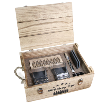 Bourbon Stones Gift Set with Wood Box