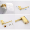 Gold Finished Copper Towel Rail Toilet Roll Holder