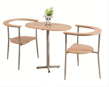 wooden top metal table coffee bar furniture breakfast set