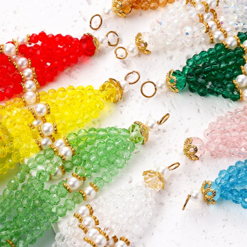 Crystal Beaded Tassel Keychain for DIY Jewelry Crafts