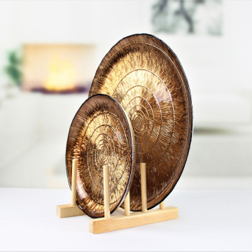 Wholesale Cheap Copper Colored Glass Charger Plates Wedding