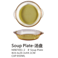 Assiettes de soupe rond en verre transparent en verre