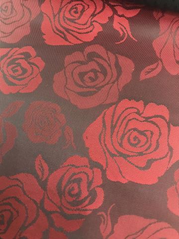 Red Big Flower Jacquard Lining