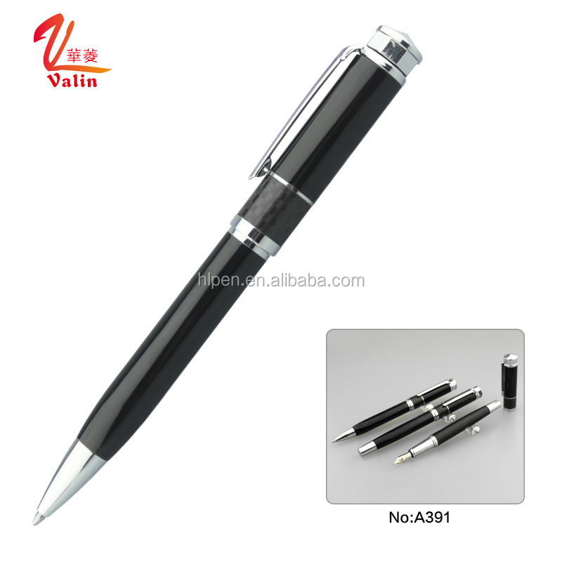 Luxury design free ink carbon fibre roller ball pen with logo printed