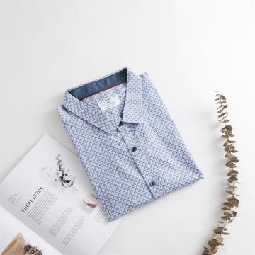 Men's Blouse Cotton Long-sleeve Regular Fit Print Shirts