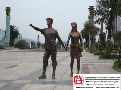 Plaza preciosa escultura de bronce