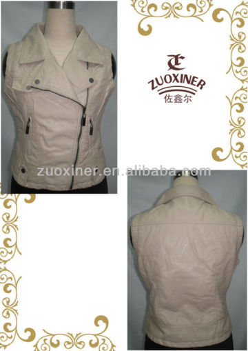 Special design Ladies PU Leather vest jacket