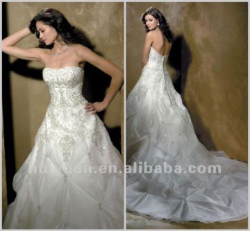 white backless long train wedding dress