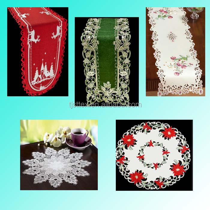 good quality soft fabric cotton table cloth with hand embroidery