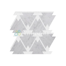 Samistone Bianco Carrara White Thassos Waterjet Mosaic Tile