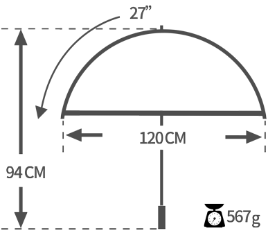 Spec Dual Layer Straight Umbrella