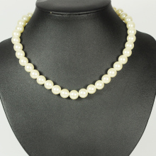 White Plastic Pearl Bead Necklace
