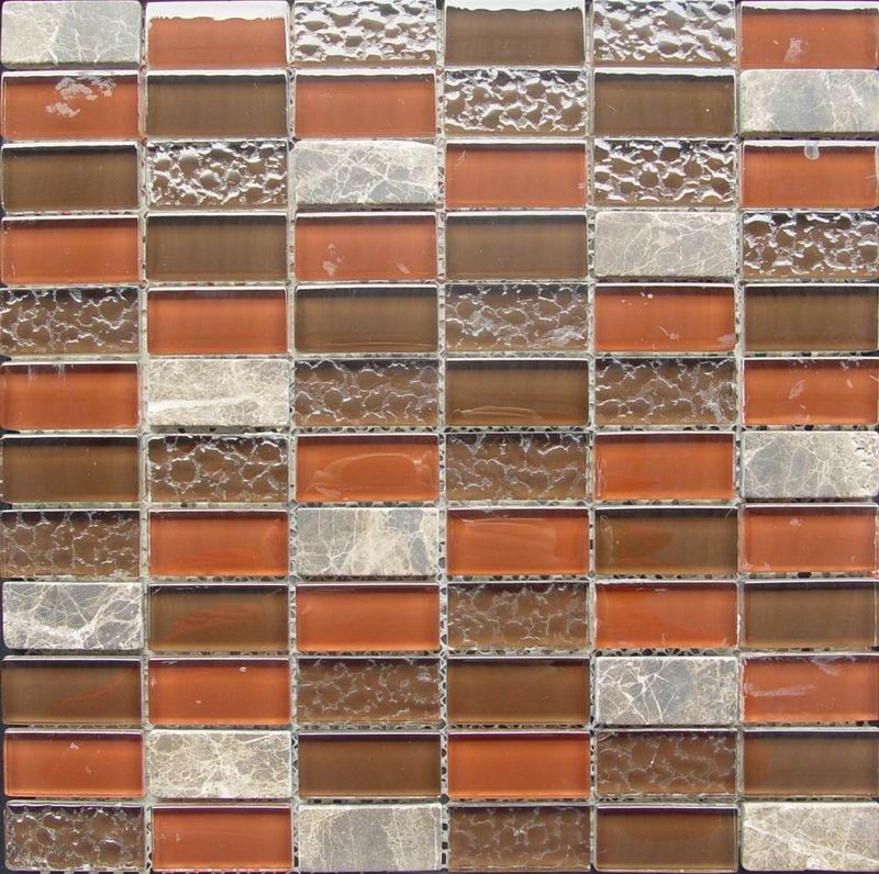 Glossy And Bumpy Glass Mixed Mosaic