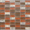 Orange Glossy And Bumpy Glass Stone Mixed Mosaic