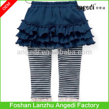 Toddler Girls Striped legging with Ruffle Peplum skirt floral printed Tiered skirts legging
