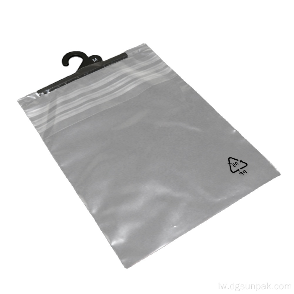 אריזה מתכלה ממוחזרת polybags להציג שקיות וו