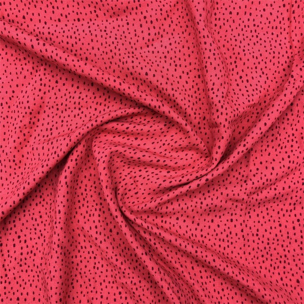 Warm Red Flowers Printed Fabric