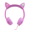 cat ear LED glowing kids headphone