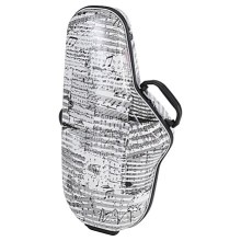 ABS Shaped alto sax case white with musical pattern