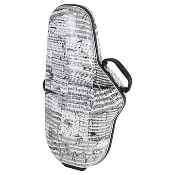 ABS Shaped alto sax case white with musical pattern