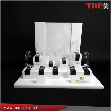 Wholesale Acrylic Customized White Watches Display Counter