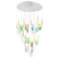 LEDER Colorful Beaded White Chandeliers