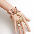 Ruban tissu Rose dentelle Bracelet bague bracelet jacquard