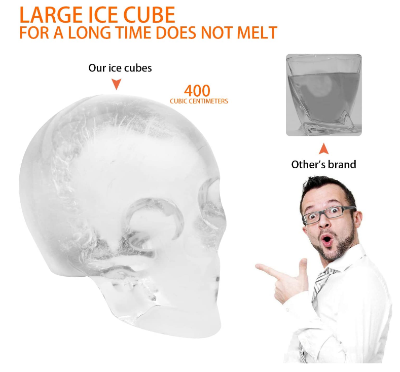 Silikonschädel-Eiswürfel-Tablett Silicone Skull Ice Cube Tray