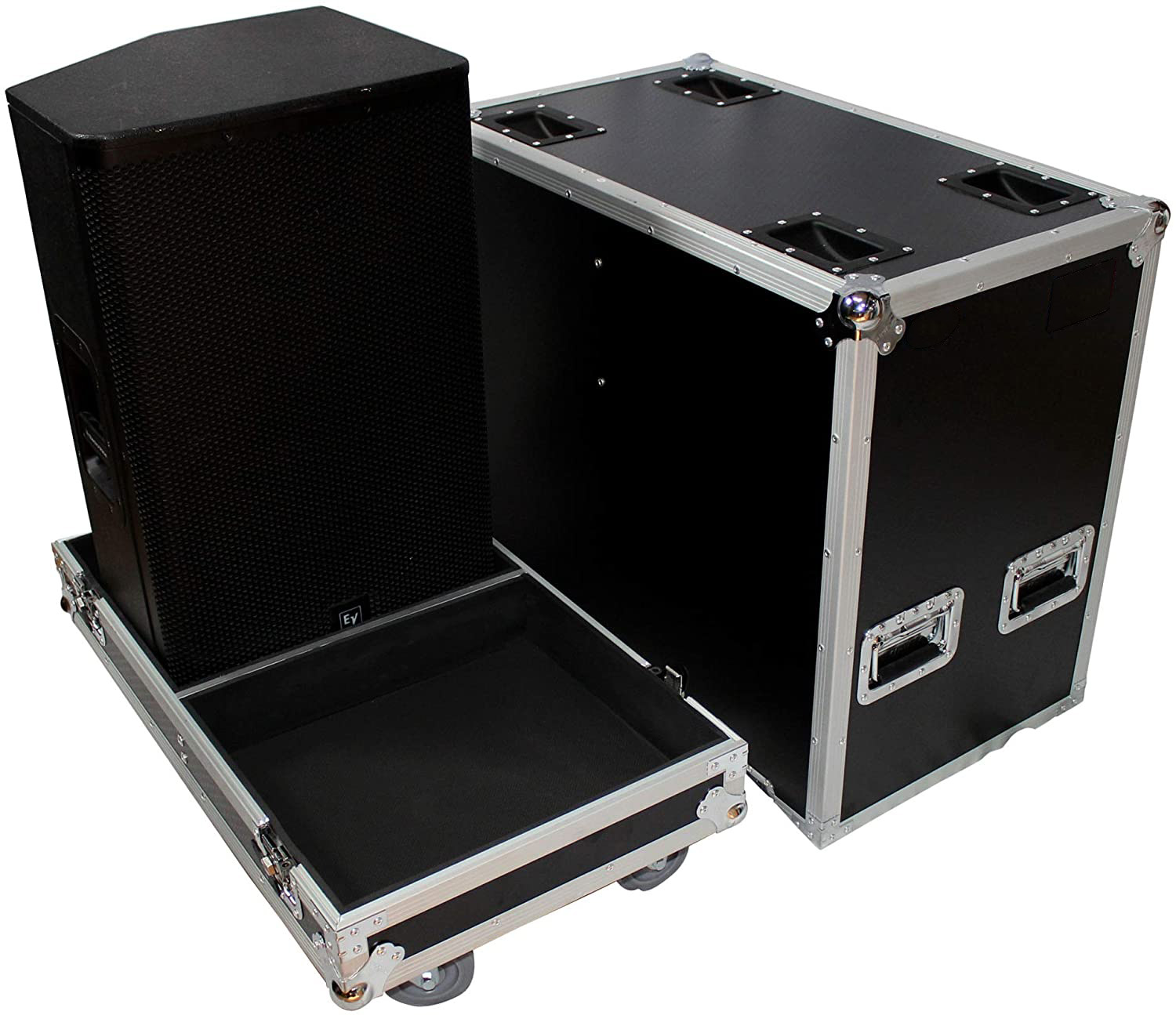 ATA Style Flight Case For EV ELX115P Powered Dual Speakers Aluminum Speakers Case