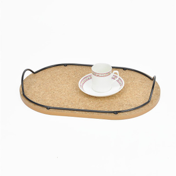 Unique Oval Shape Small Wooden Cork Arab Serving Tray