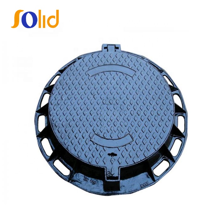 EN124 Heavy Duty Epoxy Painting Waterproof Ductile Iron Sand Casting Iron Round Inspection Manhole Cover Mould